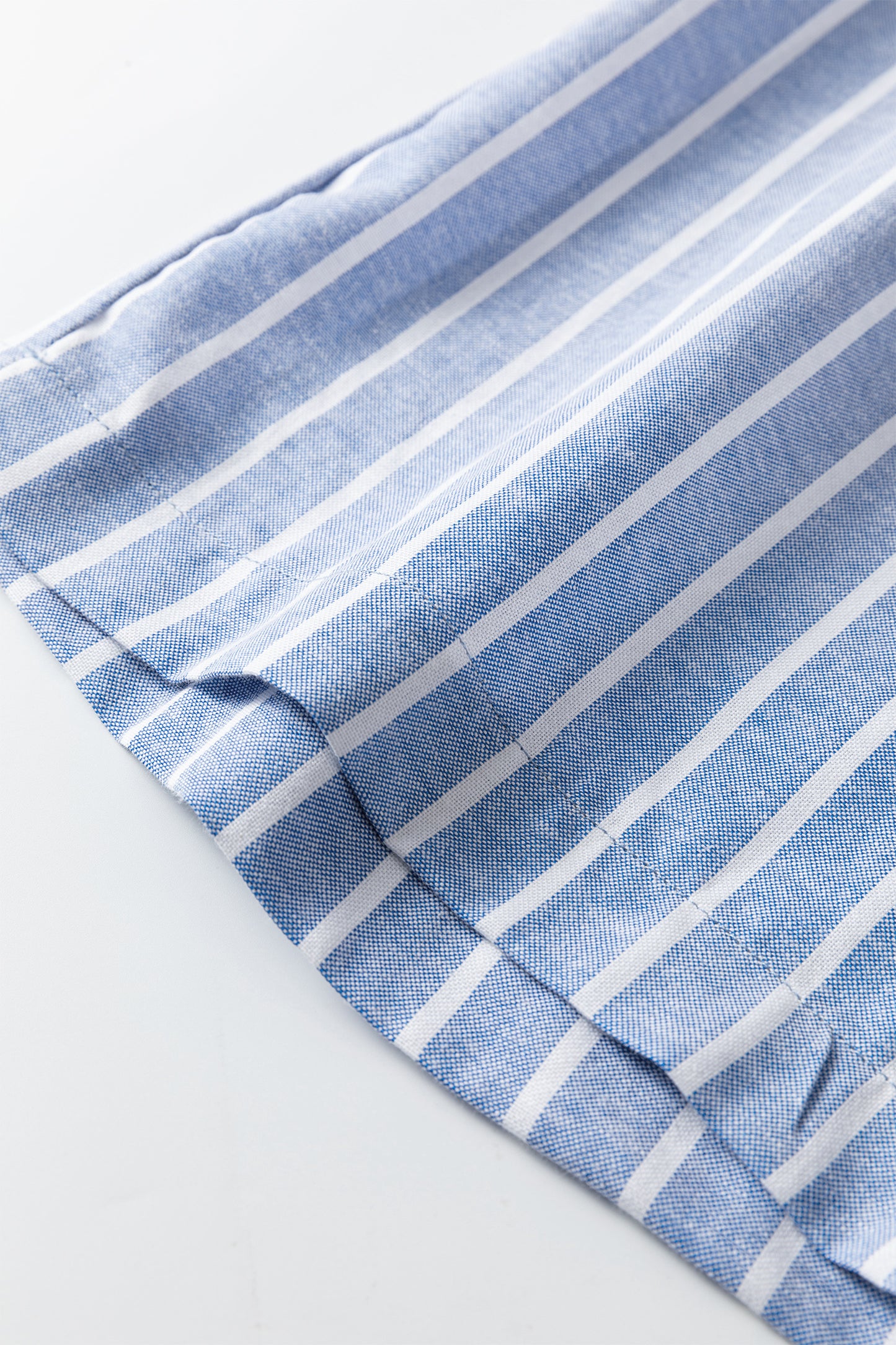 Sky Blue Stripe Buttoned Detail Loose Casual Pants